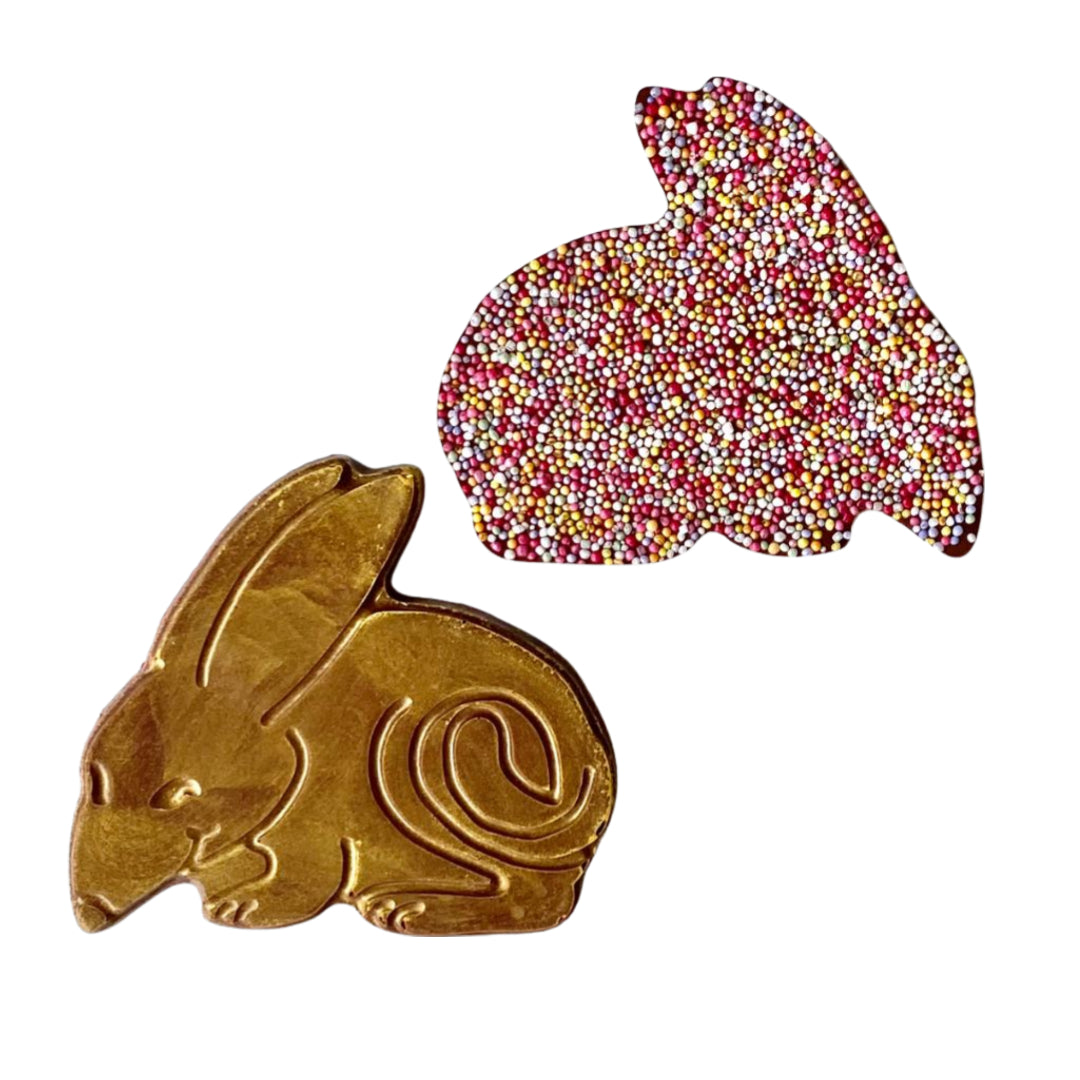 Small Flat Easter Bilby in Milk Chocolate  with Sprinkles